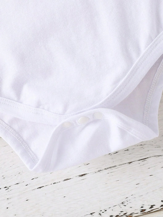 True Haven | Baby Boy Heart & Letter Print Romper – Soft Breathable Cotton, Easy Snap Closures