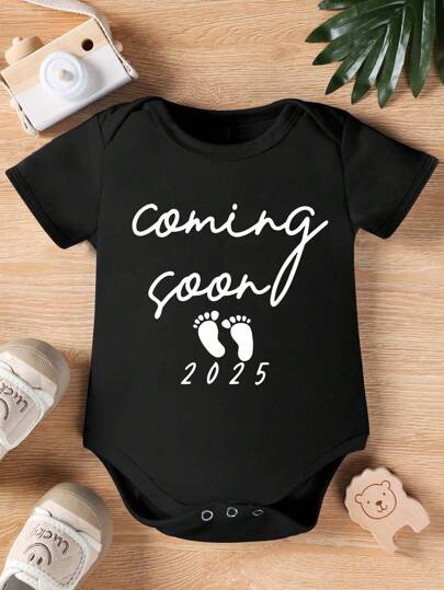 True Haven | Baby Boy Heart & Letter Print Romper – Soft Breathable Cotton, Easy Snap Closures
