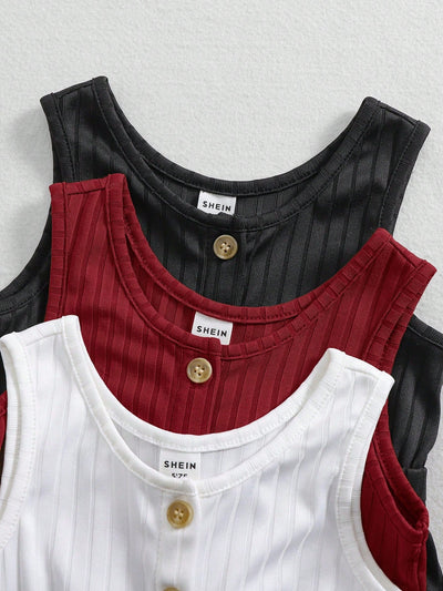 True Haven | 3-Piece Baby Girl Camisole & Shorts Set – Soft Knit Comfort, Great for Summer Photos
