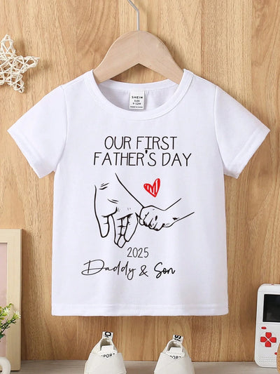 True Haven | Baby Boy Heart & Letter Print Romper – Soft Breathable Cotton, Easy Snap Closures