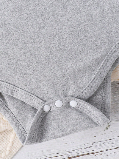True Haven | Baby Boy Heart & Letter Print Romper – Soft Breathable Cotton, Easy Snap Closures