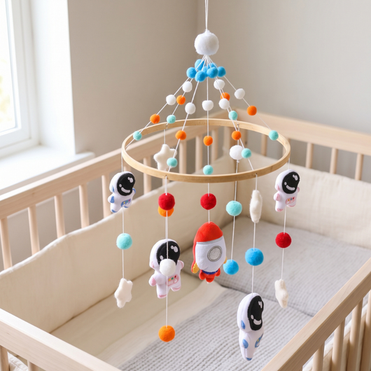 True Haven | Wren Baby Crib Mobile – Cozy Support for Naptime & Bedtime, Machine Washable