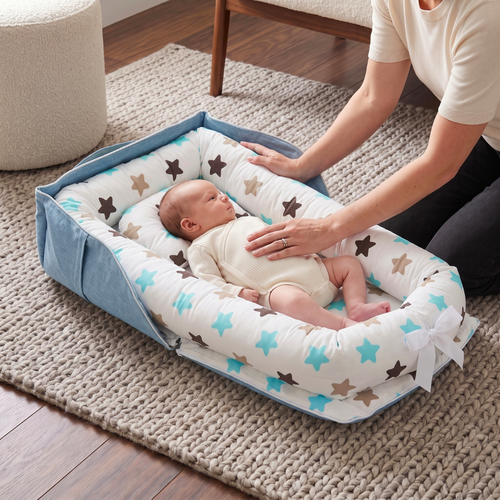 True Haven | Portable Safety Newborn Sleeping Crib – Cozy Support for Naptime & Bedtime, Machine Washable