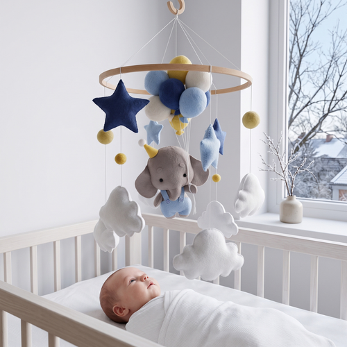 True Haven | Felt Animal Crib Mobile – Plush Comfort for Better Sleep, Hypoallergenic Materials
