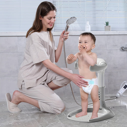 True Haven | Foldable Baby Bath Stand – Tool-Free Setup, 5 Adjustable Height Levels
