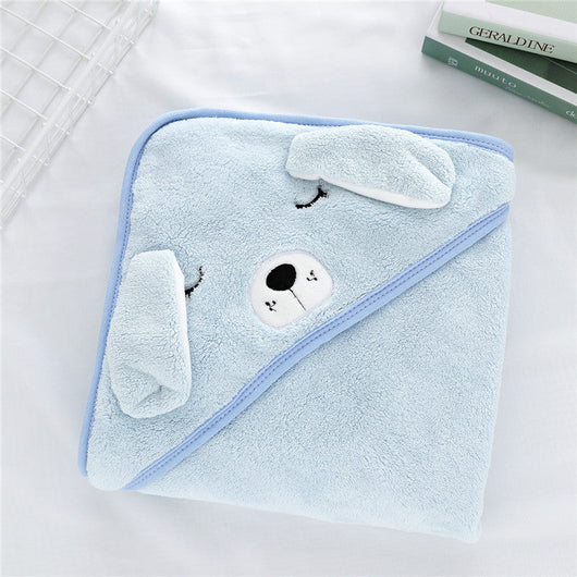 True Haven | Hooded Baby Bath Towel – Soft Absorbent Animal Design Towel for Newborns, 80x80cm, 4 Styles