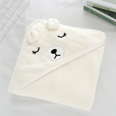 True Haven | Hooded Baby Bath Towel – Soft Absorbent Animal Design Towel for Newborns, 80x80cm, 4 Styles