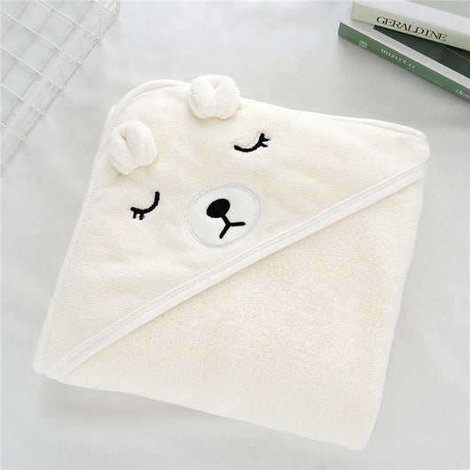 True Haven | Hooded Baby Bath Towel – Soft Absorbent Animal Design Towel for Newborns, 80x80cm, 4 Styles