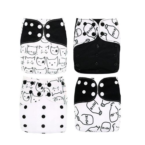 True Haven | Reusable Cloth Nappies (4-Pack) – Waterproof & Leak-Resistant, Adjustable Sizing
