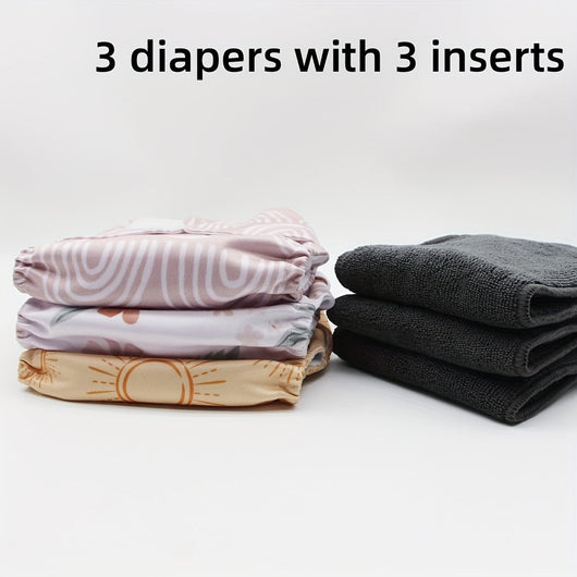 True Haven | Reusable Cloth Diaper Set – Adjustable Snap Fit, Waterproof Covers