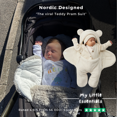 True Haven | Fleece Pram Suit – Warm Insulated Baby Snowsuit for Strollers, 0-6 Months, 6 Colors