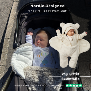 True Haven | Fleece Pram Suit – Warm Insulated Baby Snowsuit for Strollers, 0-6 Months, 6 Colors