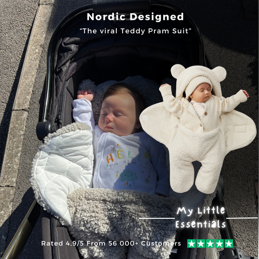 True Haven | Fleece Pram Suit – Warm Insulated Baby Snowsuit for Strollers, 0-6 Months, 6 Colors