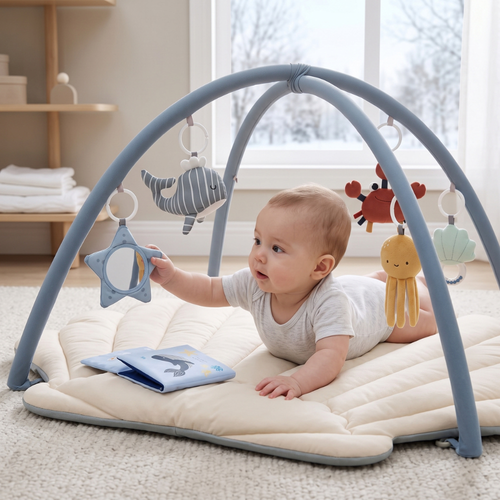 True Haven | Shell Baby Play Gym – Interactive Toy for Toddlers, Supports Motor Skills