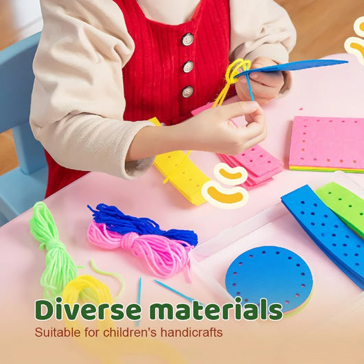 True Haven | DIY Knitting & Embroidery Craft Set for Kids – Safe Non-Toxic Materials, Builds Creativity