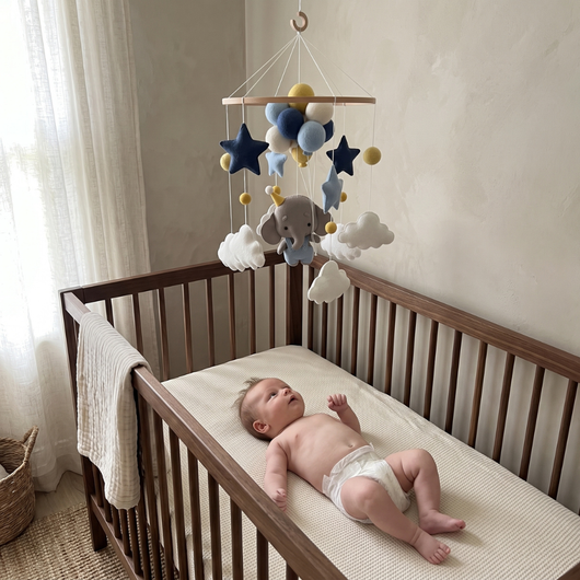 True Haven | Felt Animal Crib Mobile – Plush Comfort for Better Sleep, Hypoallergenic Materials