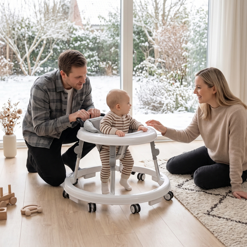 True Haven | Adjustable Baby Walker – Practical Nursery Organizer, Easy to Clean