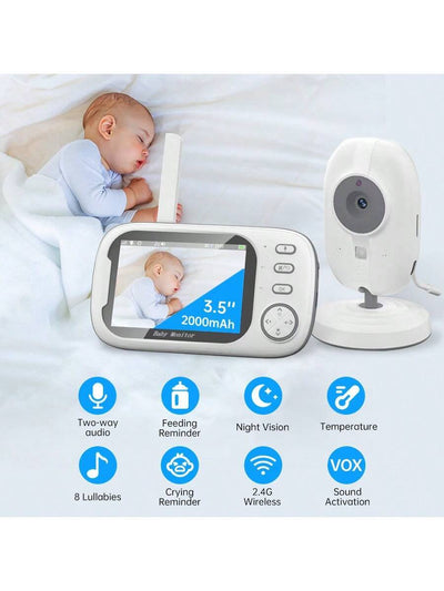 True Haven | HD Baby Monitor – 3.5” Night Vision Display, Two-Way Talk & Temperature Sensor