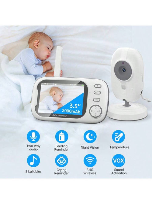 True Haven | HD Baby Monitor – 3.5” Night Vision Display, Two-Way Talk & Temperature Sensor