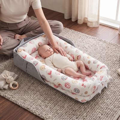 True Haven | Portable Safety Newborn Sleeping Crib – Cozy Support for Naptime & Bedtime, Machine Washable