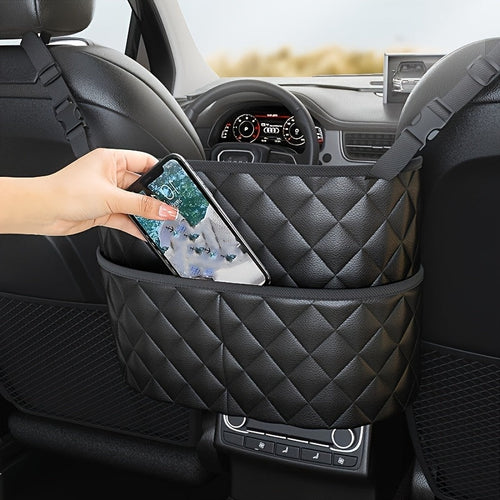 True Haven | Car Seat Back Organizer – Large Capacity Storage, Durable Faux Leather with Mesh Pockets