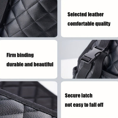 True Haven | Car Seat Back Organizer – Large Capacity Storage, Durable Faux Leather with Mesh Pockets