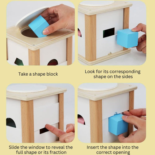 True Haven | Wooden Geometric Shape Sorting Box – Montessori Learning Toy, Non-Toxic Materials