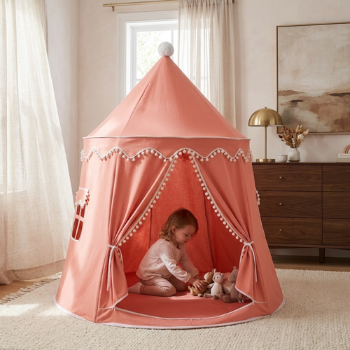 True Haven | Canvas Play Teepee – Screen-Free Developmental Toy, Safe for Little Hands