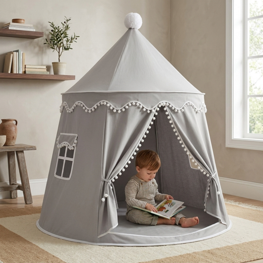 True Haven | Canvas Play Teepee – Screen-Free Developmental Toy, Safe for Little Hands