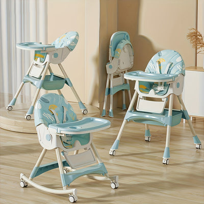 True Haven | Adjustable Baby High Chair – 5-Point Safety Harness, Grows from Baby to Toddler