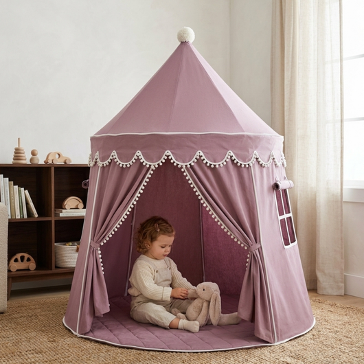 True Haven | Canvas Play Teepee – Screen-Free Developmental Toy, Safe for Little Hands