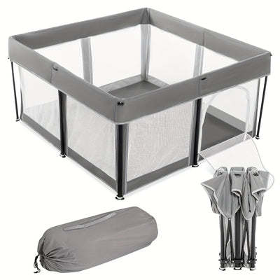 True Haven | Foldable Baby Playpen – Extra-Large Soft Mesh Design, Easy Access Door