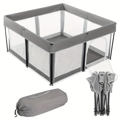 True Haven | Foldable Baby Playpen – Extra-Large Soft Mesh Design, Easy Access Door