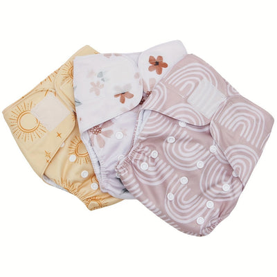 True Haven | Reusable Cloth Diaper Set – Adjustable Snap Fit, Waterproof Covers