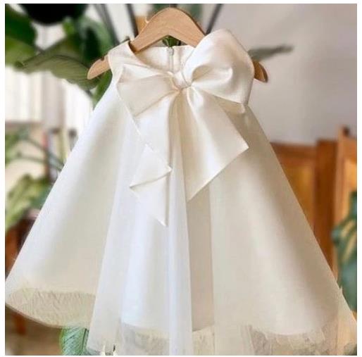 True Haven | Girls' Big Bow Party Dress – Soft Comfortable Fabric, Perfect for Birthdays & Celebrations
