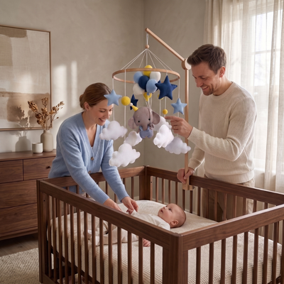 True Haven | Felt Animal Crib Mobile – Plush Comfort for Better Sleep, Hypoallergenic Materials