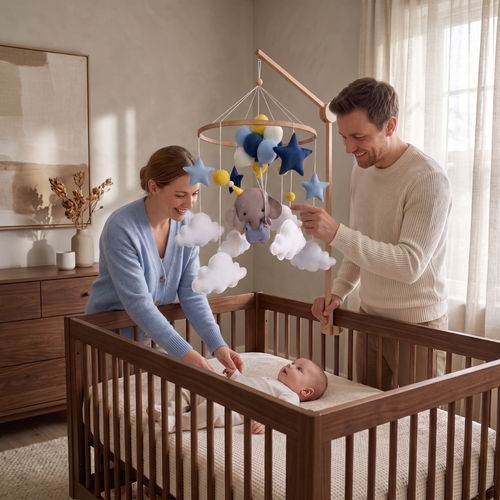 True Haven | Felt Animal Crib Mobile – Plush Comfort for Better Sleep, Hypoallergenic Materials