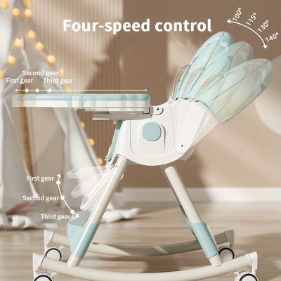 True Haven | Adjustable Baby High Chair – 5-Point Safety Harness, Grows from Baby to Toddler