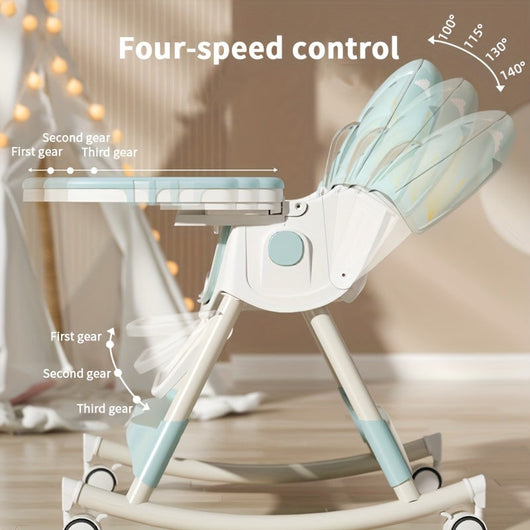 True Haven | Adjustable Baby High Chair – 5-Point Safety Harness, Grows from Baby to Toddler