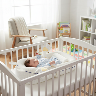 True Haven | Baby Reflux Wedge Sleeper – 3-Level Incline Sleeper with Patting Toy Arch, 0-2 Years
