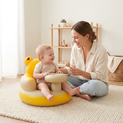 True Haven | Bear Baby Inflatable Seat – Everyday Nursery Helper, Space-Saving Design