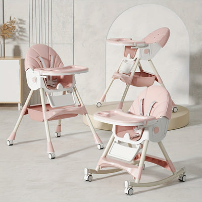 True Haven | Adjustable Baby High Chair – 5-Point Safety Harness, Grows from Baby to Toddler