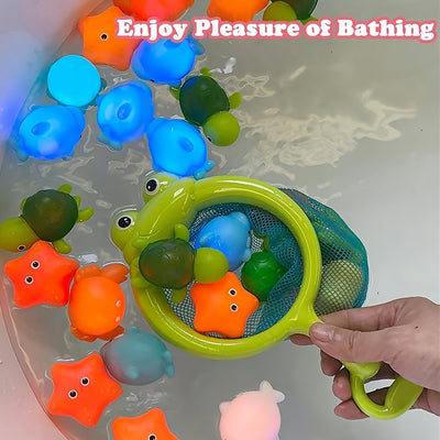 True Haven | Light-Up Floating Bath Toys – No-Hole Mold-Free Design, Sea Animal Set