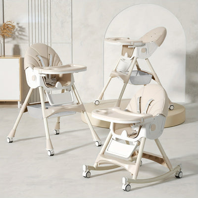 True Haven | Adjustable Baby High Chair – 5-Point Safety Harness, Grows from Baby to Toddler