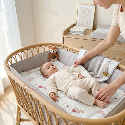 True Haven | Linen Baby Changing Mat – Practical Nursery Organizer, Easy to Clean