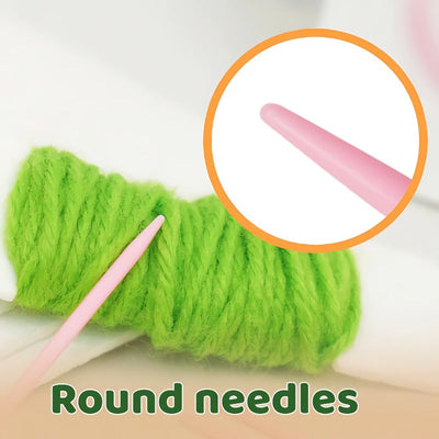 True Haven | DIY Knitting & Embroidery Craft Set for Kids – Safe Non-Toxic Materials, Builds Creativity