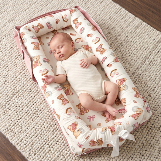 True Haven | Portable Safety Newborn Sleeping Crib – Cozy Support for Naptime & Bedtime, Machine Washable