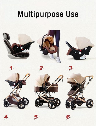 True Haven | 3-in-1 Baby Stroller, Bassinet & Car Seat – Converts in 3 Easy Steps, Reversible Seat Design