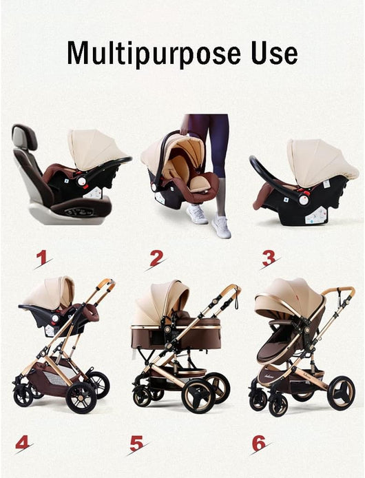 True Haven | 3-in-1 Baby Stroller, Bassinet & Car Seat – Converts in 3 Easy Steps, Reversible Seat Design