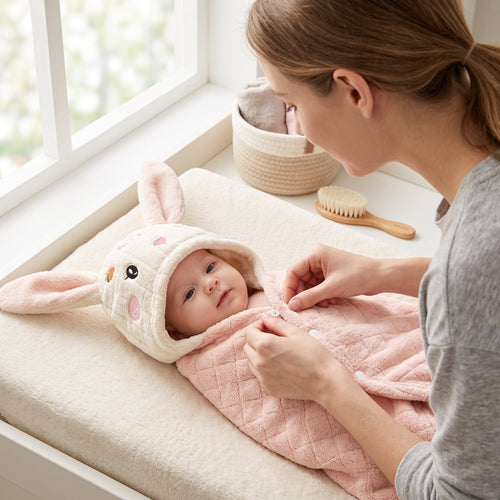 True Haven | Wrap Baby Bath Towel – Gentle Bathtime Companion, Easy to Clean